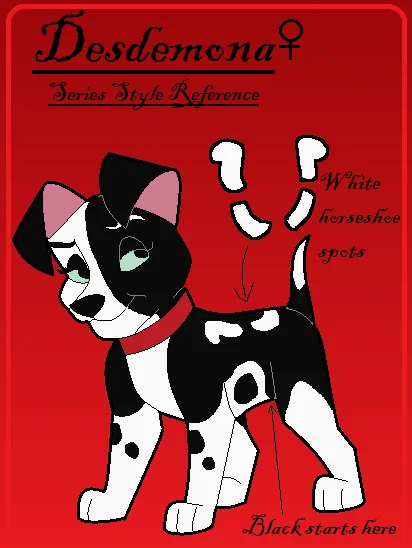 Desdemona Series Ref by Mizan, 101_dalmatians, fancharacter, second_generation, puppy, dog, canine, female, girl, teen, lucky , twotone, lucktone