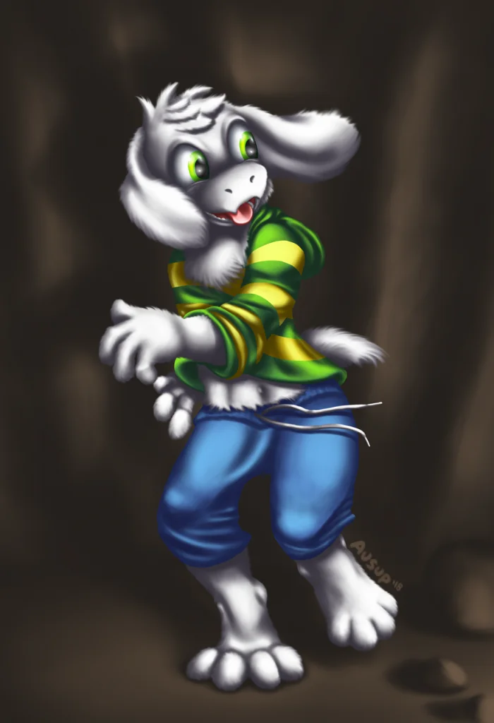 [PINUP] Asriel by Ausup, Undertale, Asriel, Goat, Cave, Fanart