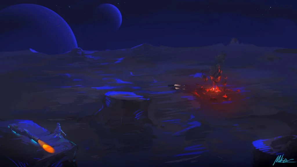 插图速涂 by Mike, 机械, 科幻, 狼, furry, 场景, 武器