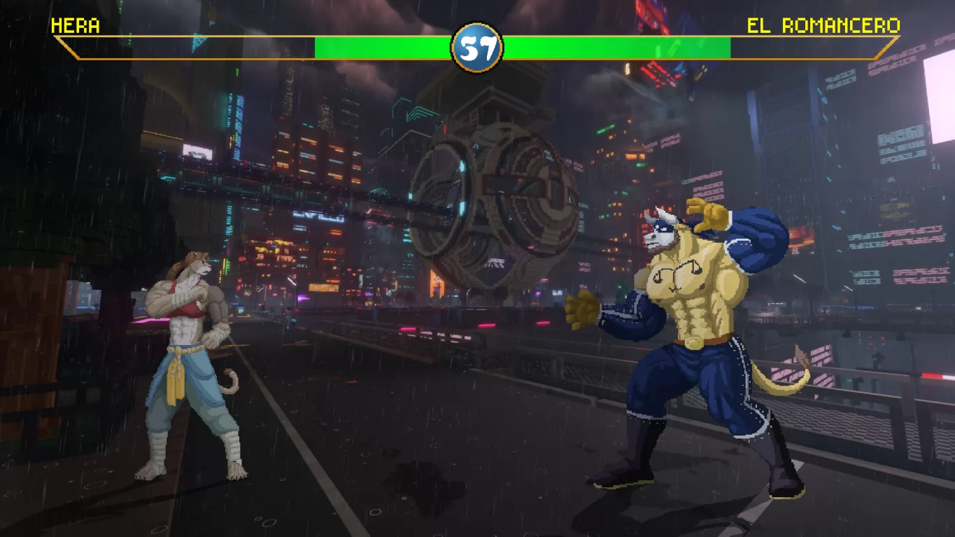 Tournament of Ciudad Imperio by da2p, bull, cougar, fighter, pixelart, street, videogame, wrestler