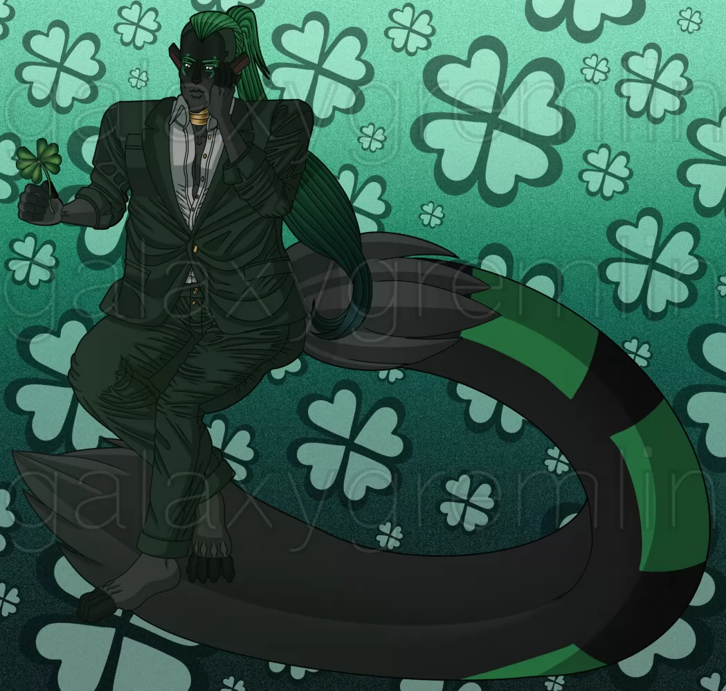 .:Lucky vibes:. by galaxygremlin,  Originalspecies, alien, male, originalcharacter