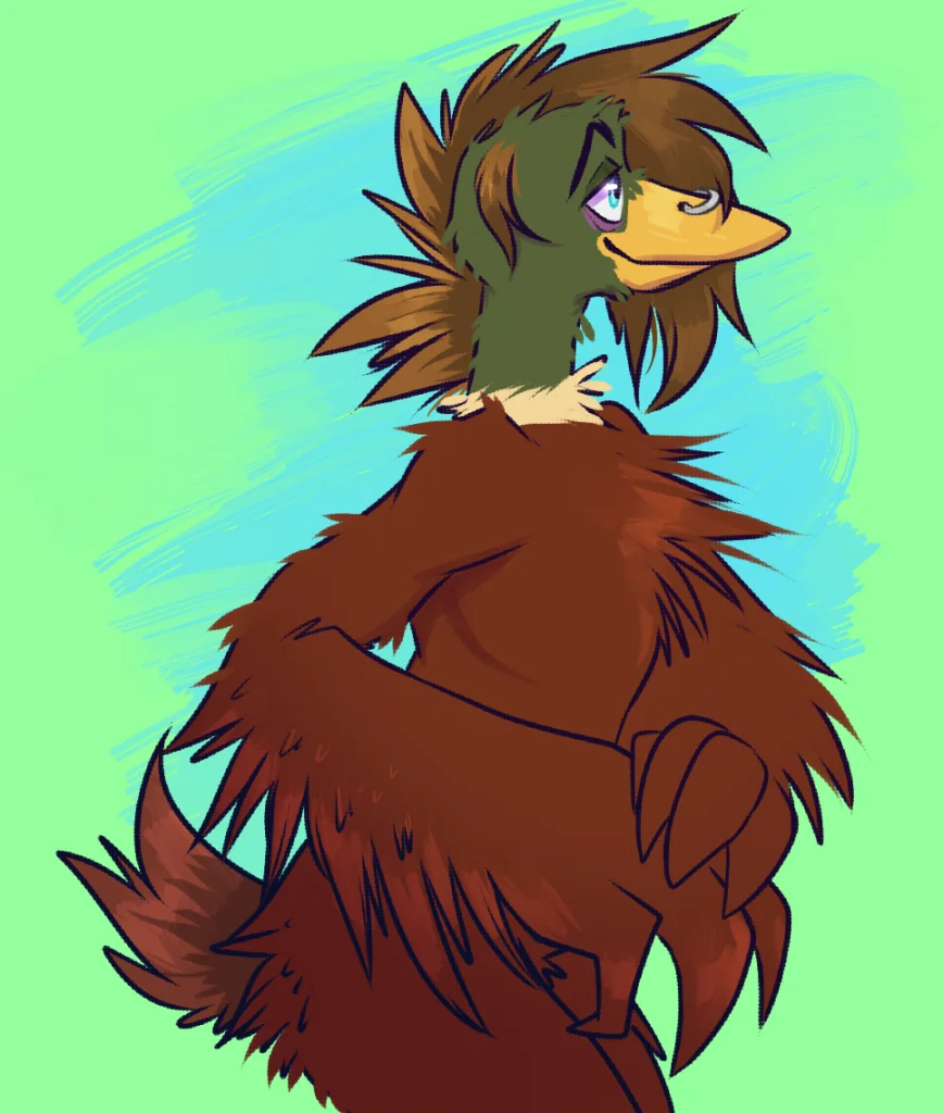 nervous quack by catcooties, catcooties, duck, avian, bird, nude, naked, fluffy, septum piercing, nose ring, piercing, punk