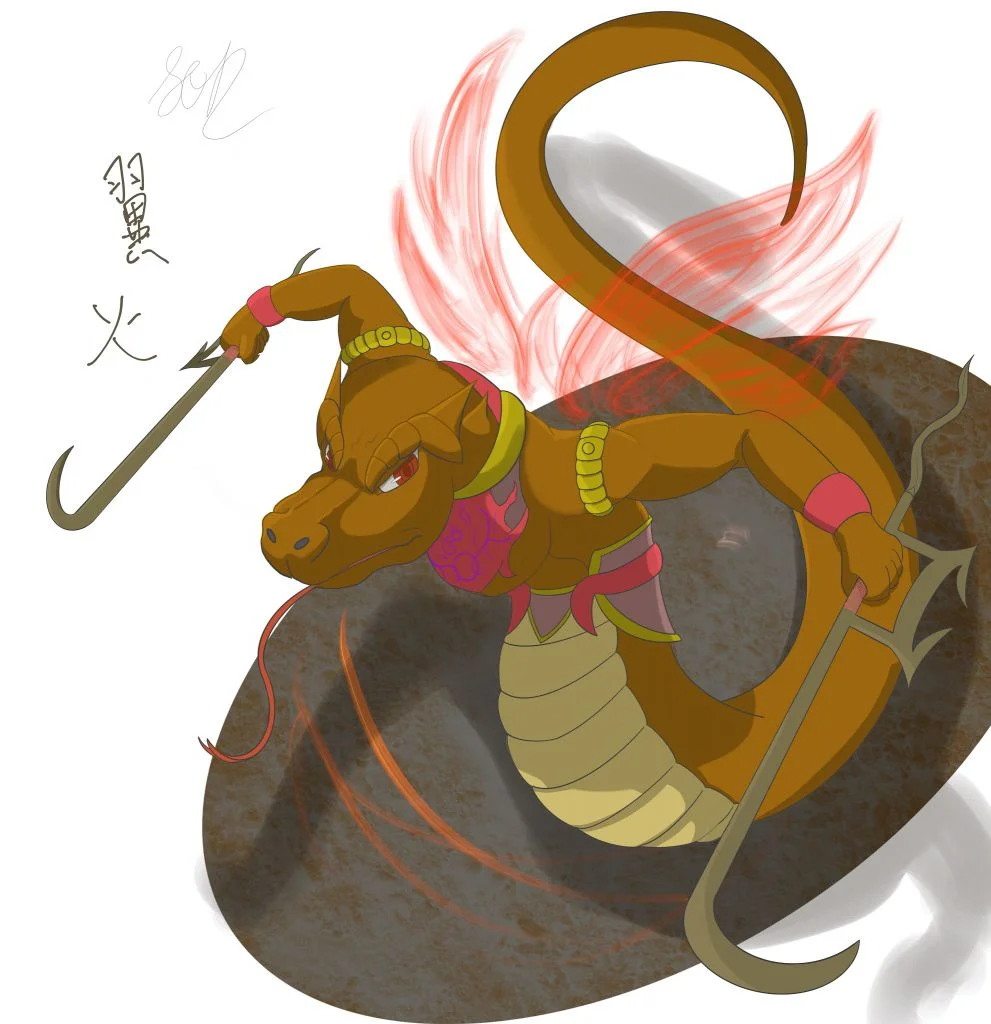 翼火星君 by SoDragom, 中華神獸, 擬獸人, 練習, 二十八星宿, 蛇兽人