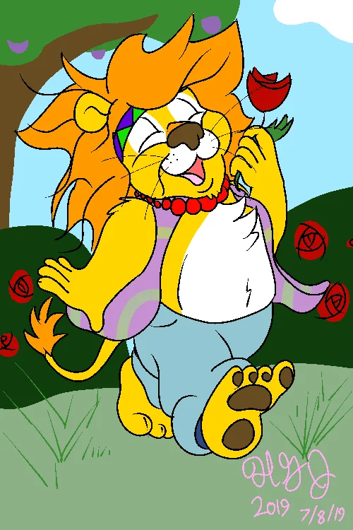 St. Stephen with a Rose by TempoRobinson, hippie, hippy, lion, pixel, grateful dead