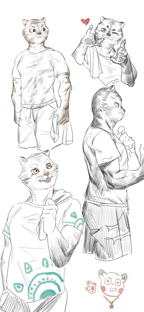 摸大猫 by 一碗稀饭, furry, 大猫