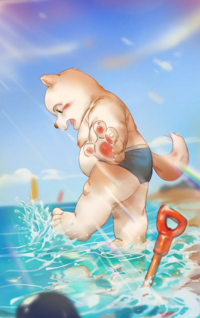 夏日 by 一碗稀饭, furry, 狗狗, 夏