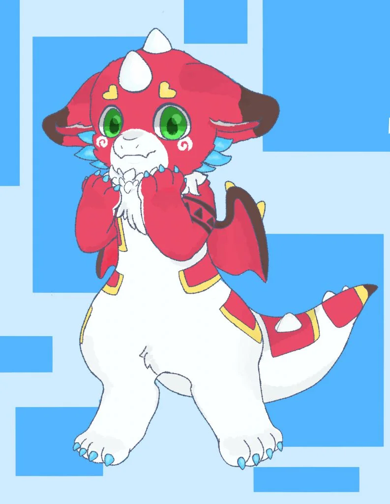 摸摸 by 银色的骨头, furry, 毛毛龙, 赠图, 龙