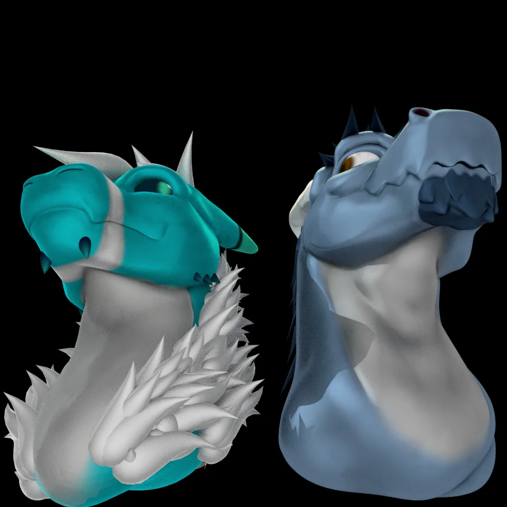 Retro and Kamex by Jellofox, sculpt, blender