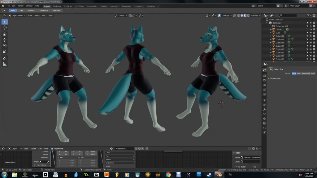 Vixy by Jellofox, Blender, 3d model, sculpt, dog, female