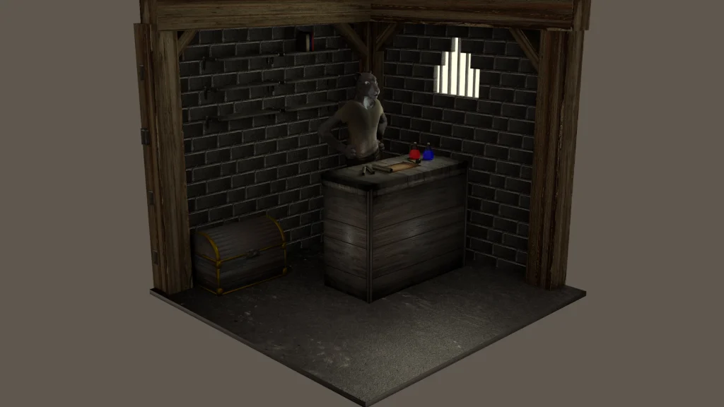 Shop render test by Jellofox, cat, blender, scene