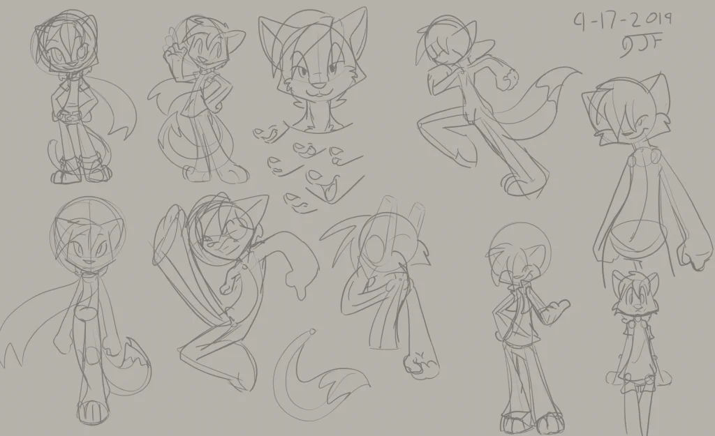 Sketch challenge 9-17-2019 by Jellofox, sketch, cartoon