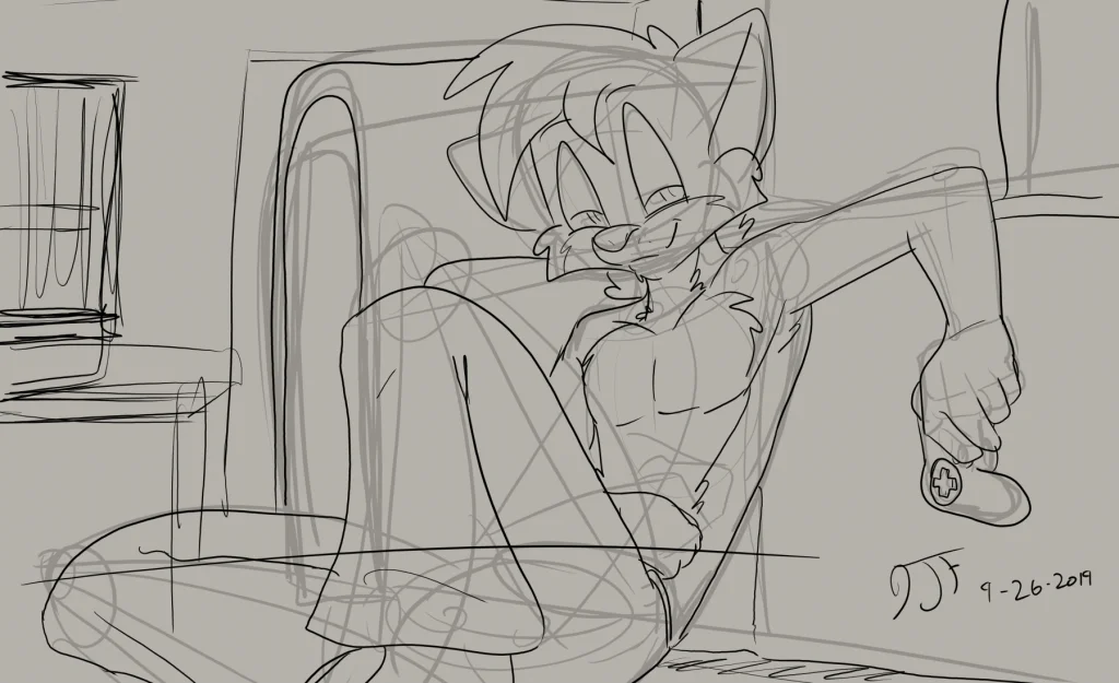 Sketch challenge 9-26-2019 by Jellofox, fox, sketch