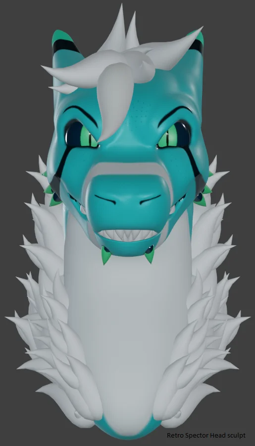 Retro Specter expression test 1 by Jellofox, RetroSpecter, Sculpt, blender, lizard