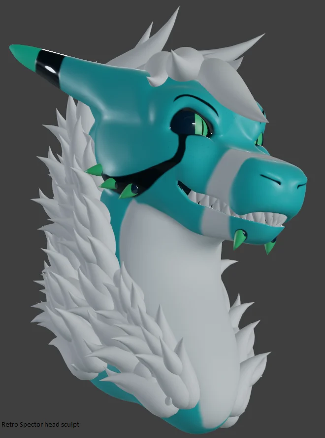 Retro Specter expression test side view by Jellofox, blender, sculpt, lizard, RetroSpecter