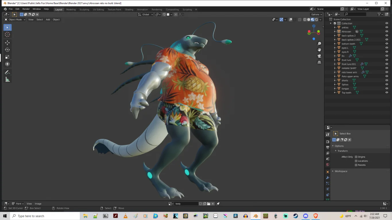 Atrocean done by Jellofox, RetroSpecter, shark, 3d, blender