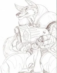 Dog in armor by Jellofox