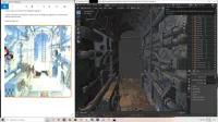 Concept art Hallway in 3d by Jellofox