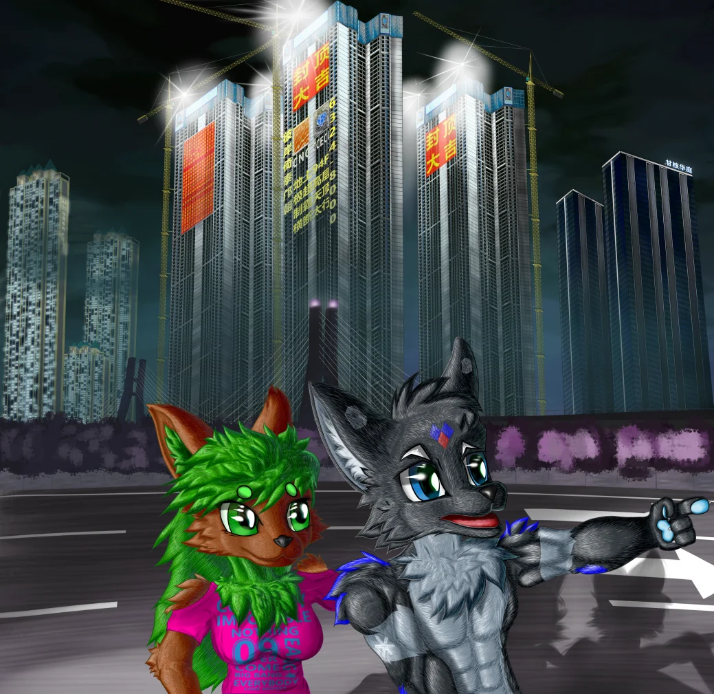 半挂说的道理 by Civil_Engineer_Dragon, 犬科 , 房产, 渐变映射风, 猫科