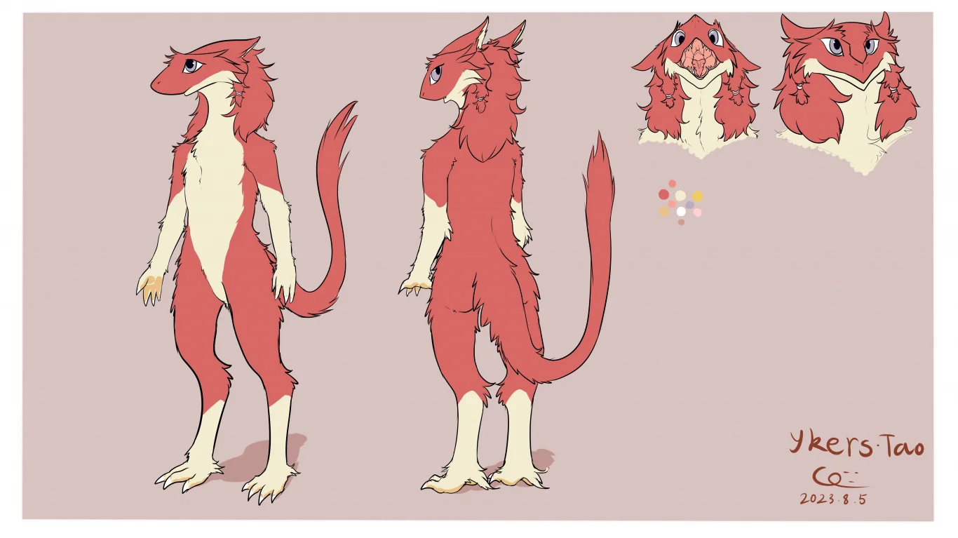 鲁卡维拉 染色毛 无条纹 设定 (最新) by 意克尔斯·桃, sergal, 兽设, 鲨狗