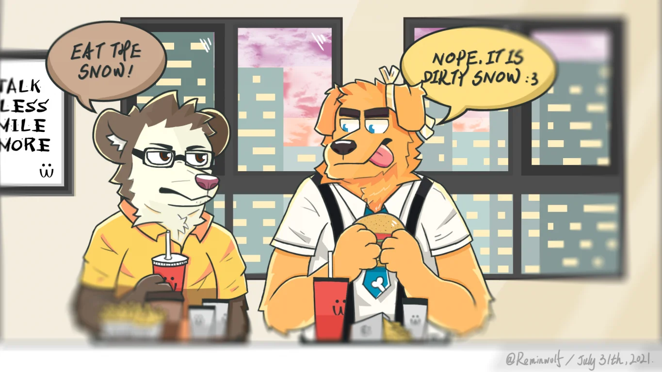 生日贺图 by Rominwolf, 练习, 赠图, 贺图, romin, josal, 狗, 负鼠