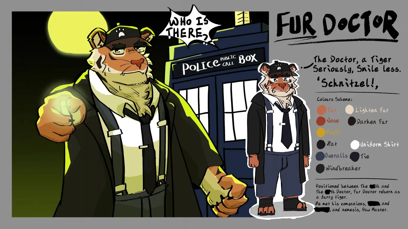 毛茸博士 by Rominwolf, 博士, 角色设定, OC, Doctor, Fur Doctor, 毛茸博士, 神秘博士, Doctor Who