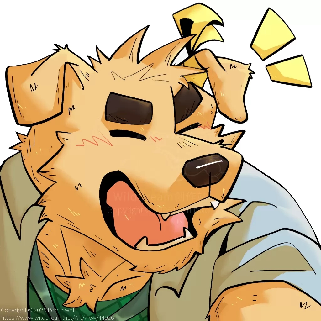 哈哈！ by Rominwolf, 犬, 金毛, Romin, 罗明, 表情包