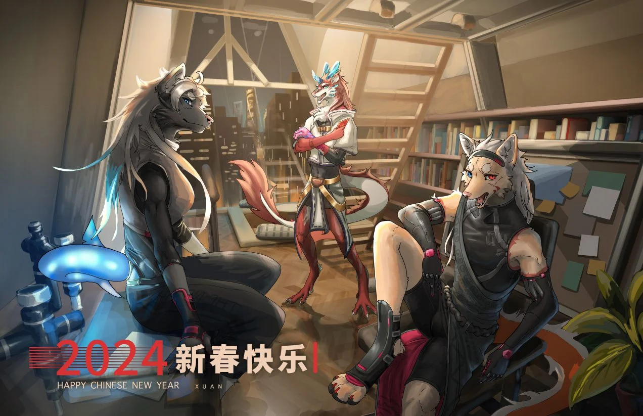 新春贺图 by 轩狗, 场景, 机械, 龙