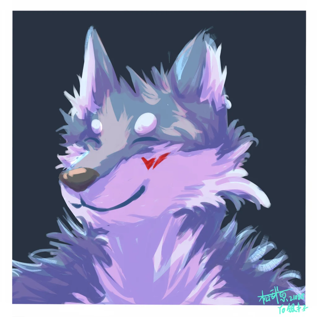 摸一张 by 松武原, furry, 板绘, 赠图, 狼, 犬