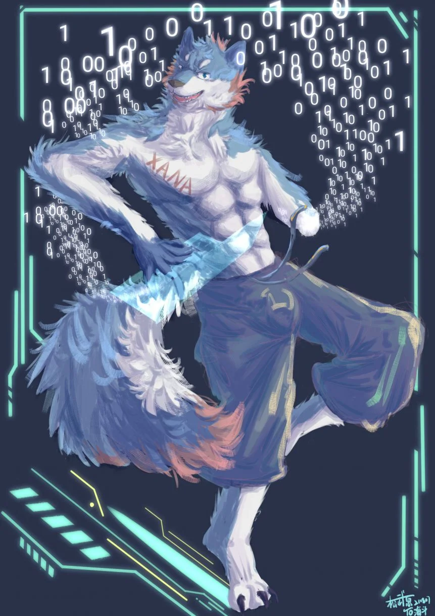 程序狼 by 松武原, furry, 板绘, 犬, 筋肉
