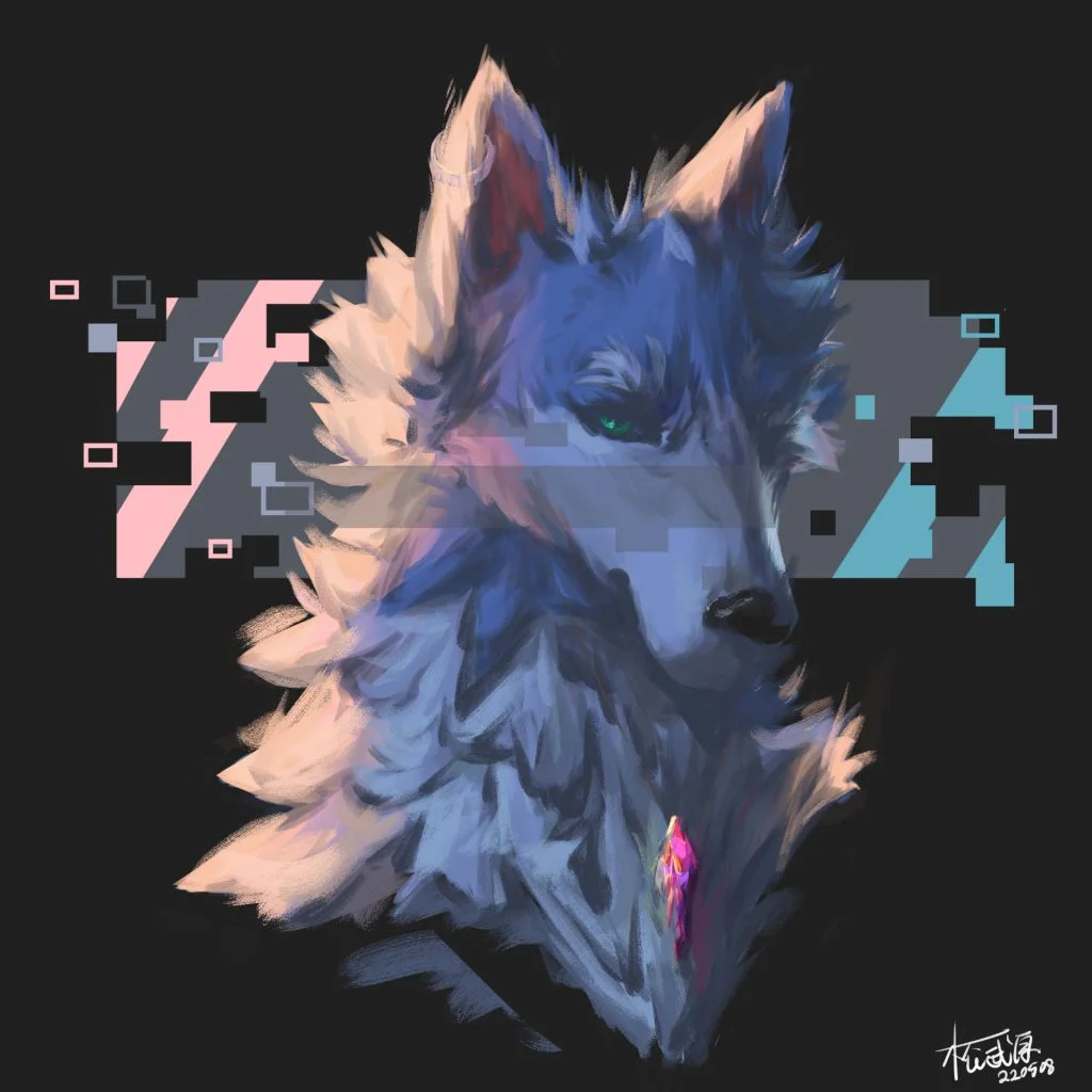解构 by 松武原, furry, 板绘, 狼, 犬