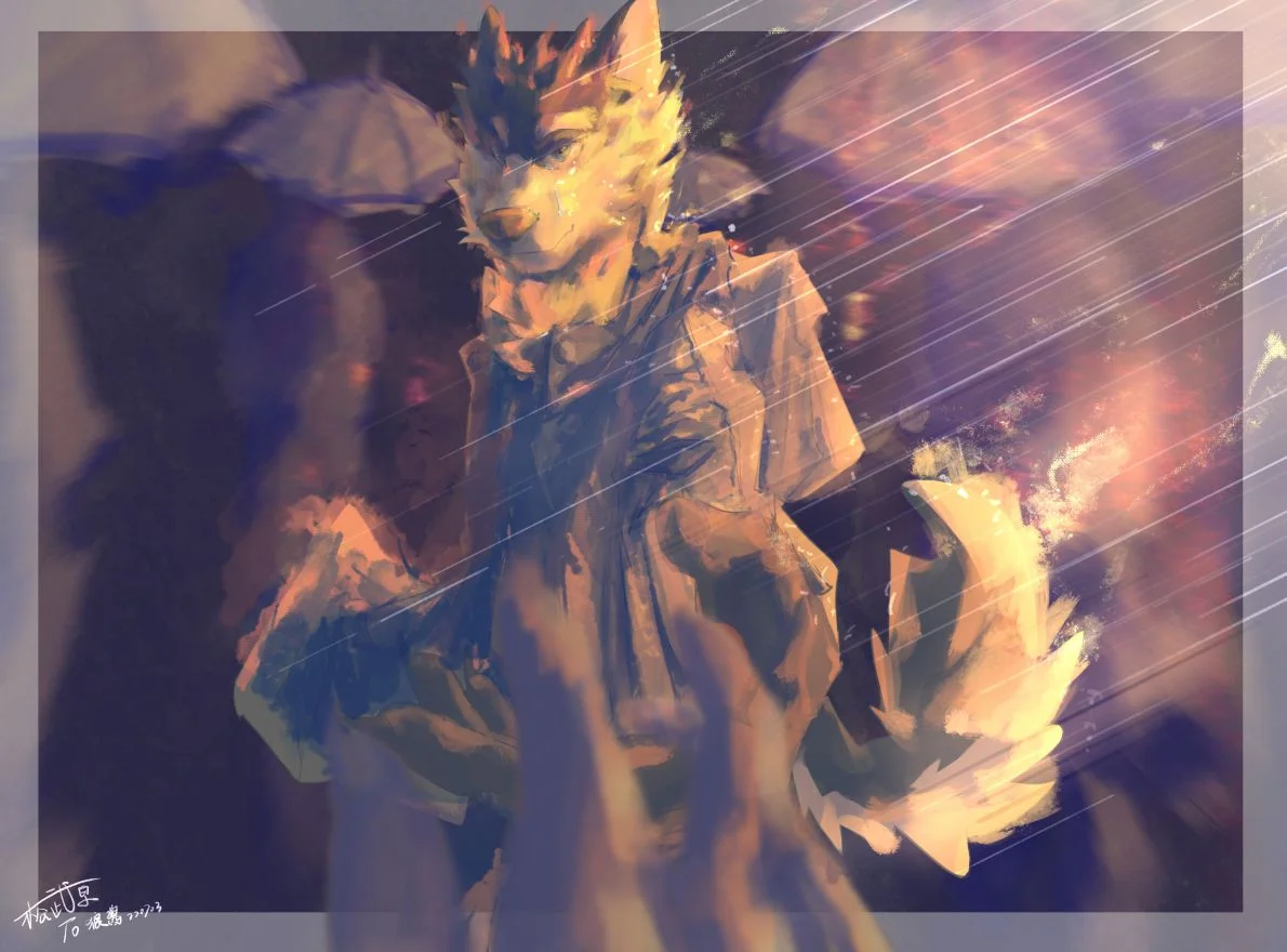 半夏时光，半支离歌 by 松武原, furry, 板绘, 狼, 犬