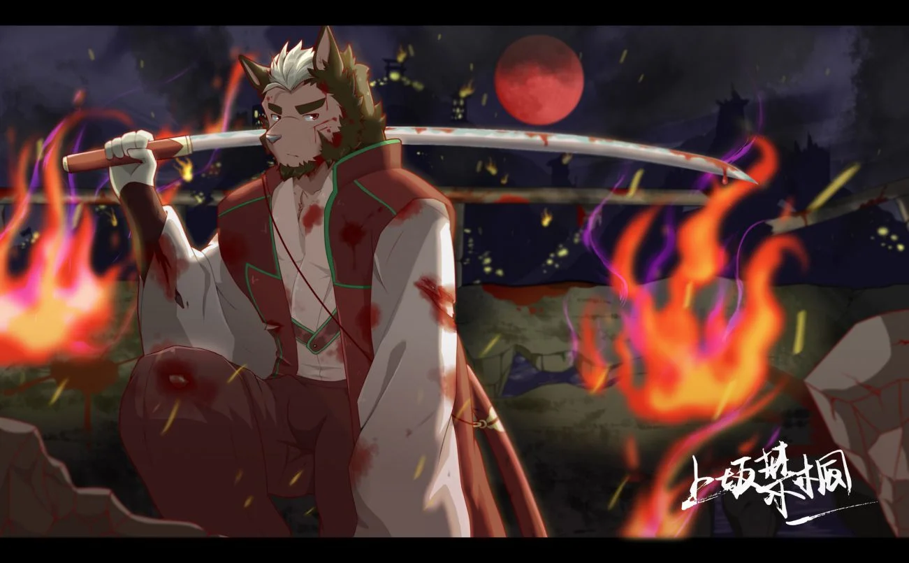无题 by 春河雄, 原创, 插画, 狼