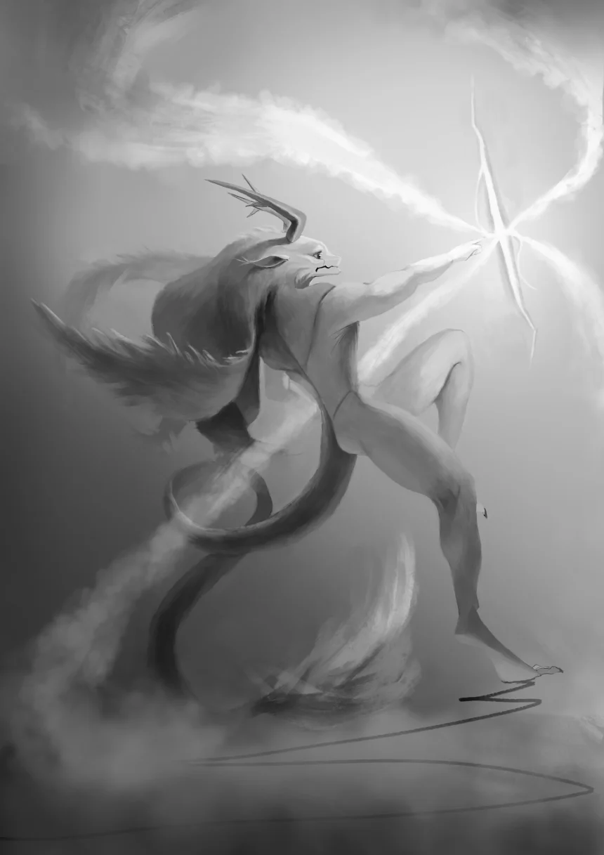 幻想默写九小时 by 我口乃鸡, 龙人, 默写, 光影, 空间