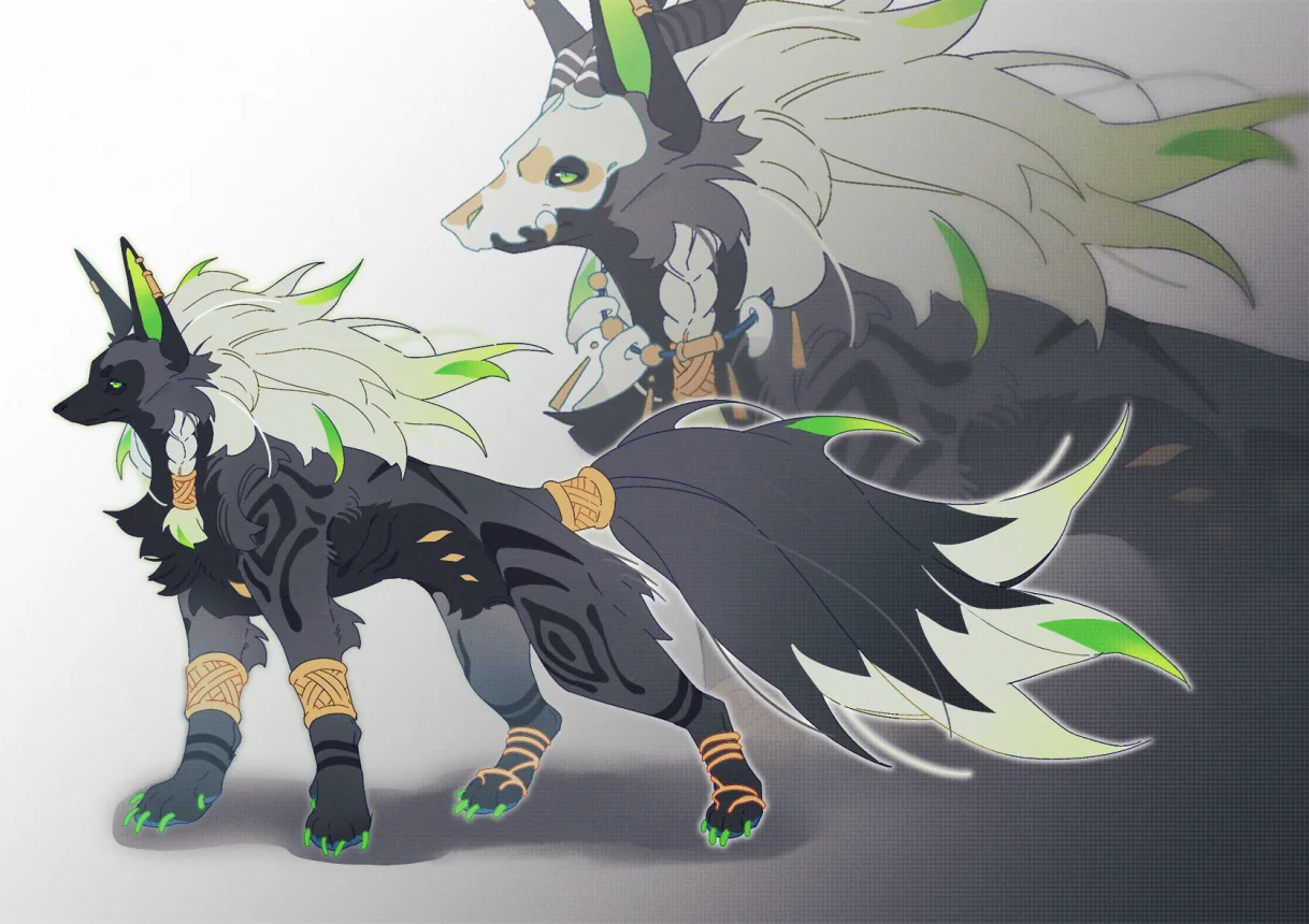 四脚着地黑狗 by 免白