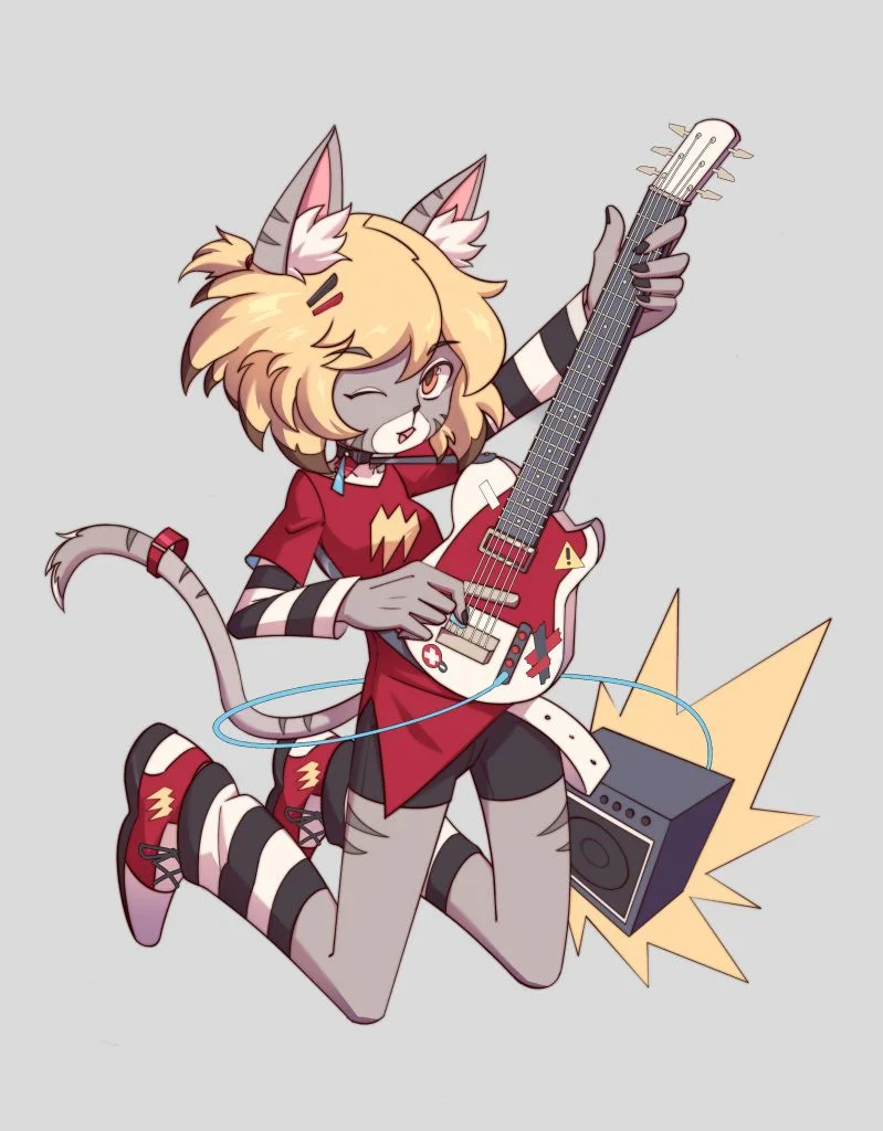 摸一下OC by DOU, 原创, 猫, 兽娘