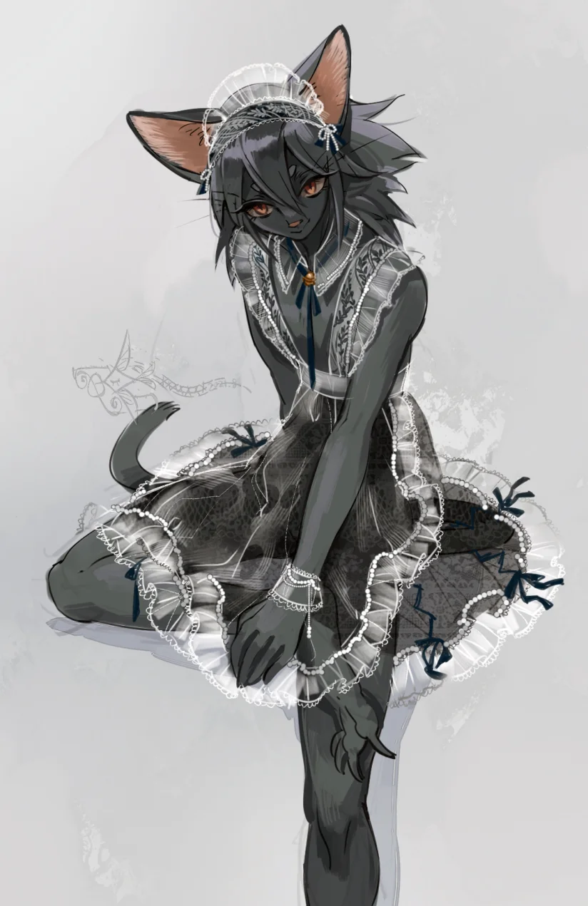 黑猫女仆 by 圭巢, OC, 兽娘, 猫娘