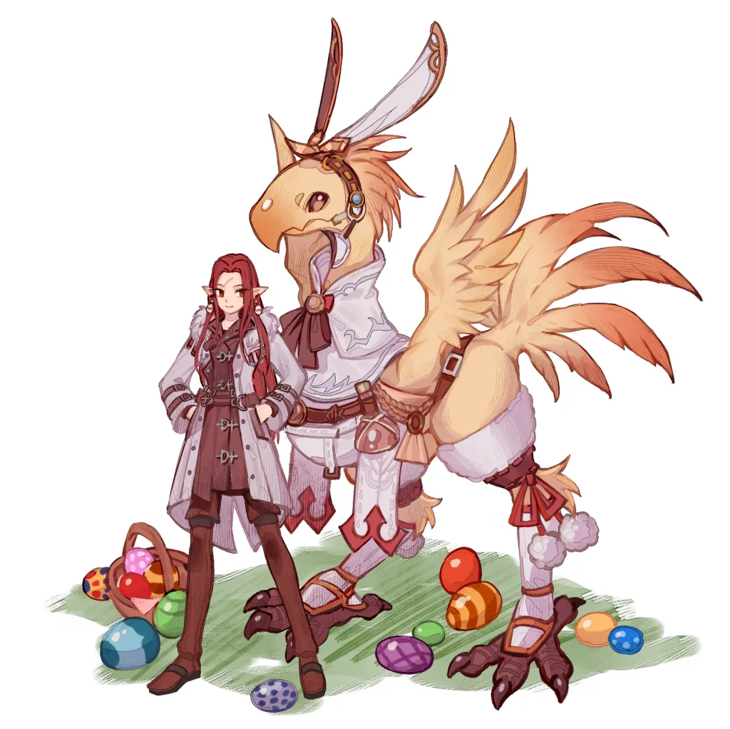 Cocobo Easter by 圭巢, 陆行鸟, 同人, 人类, FF14