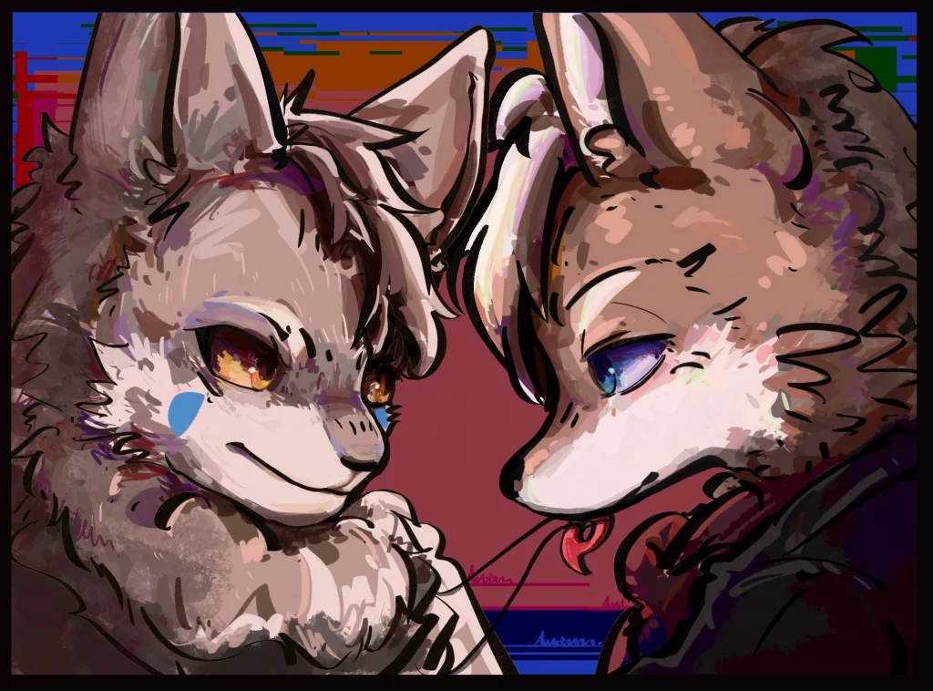 couple by 格拉兰斯的秋狐, fox, Furry, wolf, 兽, 兽人