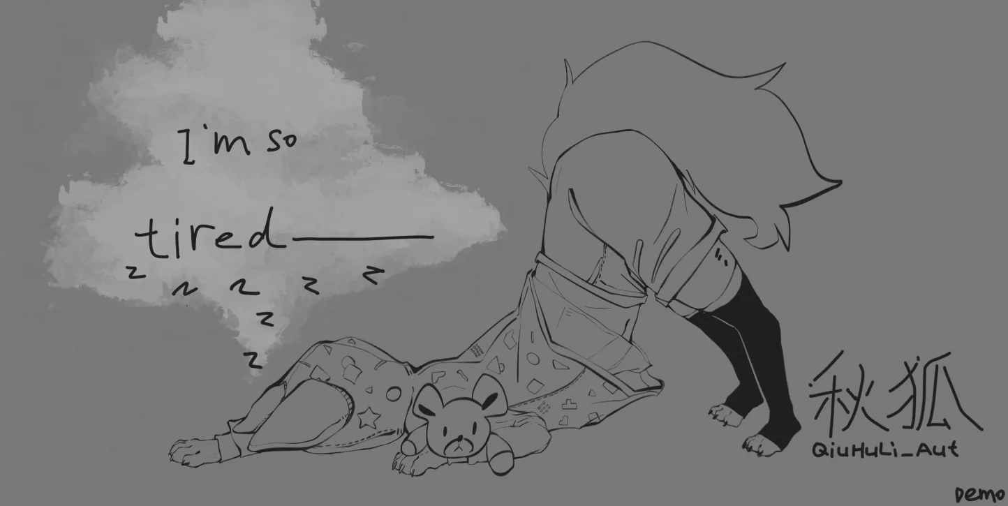 tired—— by 格拉兰斯的秋狐, fox, Furry, 兽人, 狐狸, 秋狐