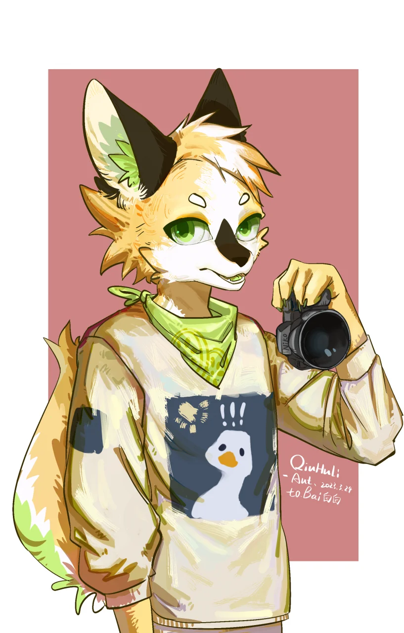 白白 by 格拉兰斯的秋狐, Furry, 兽人, fox, 秋狐, wolf, 狼