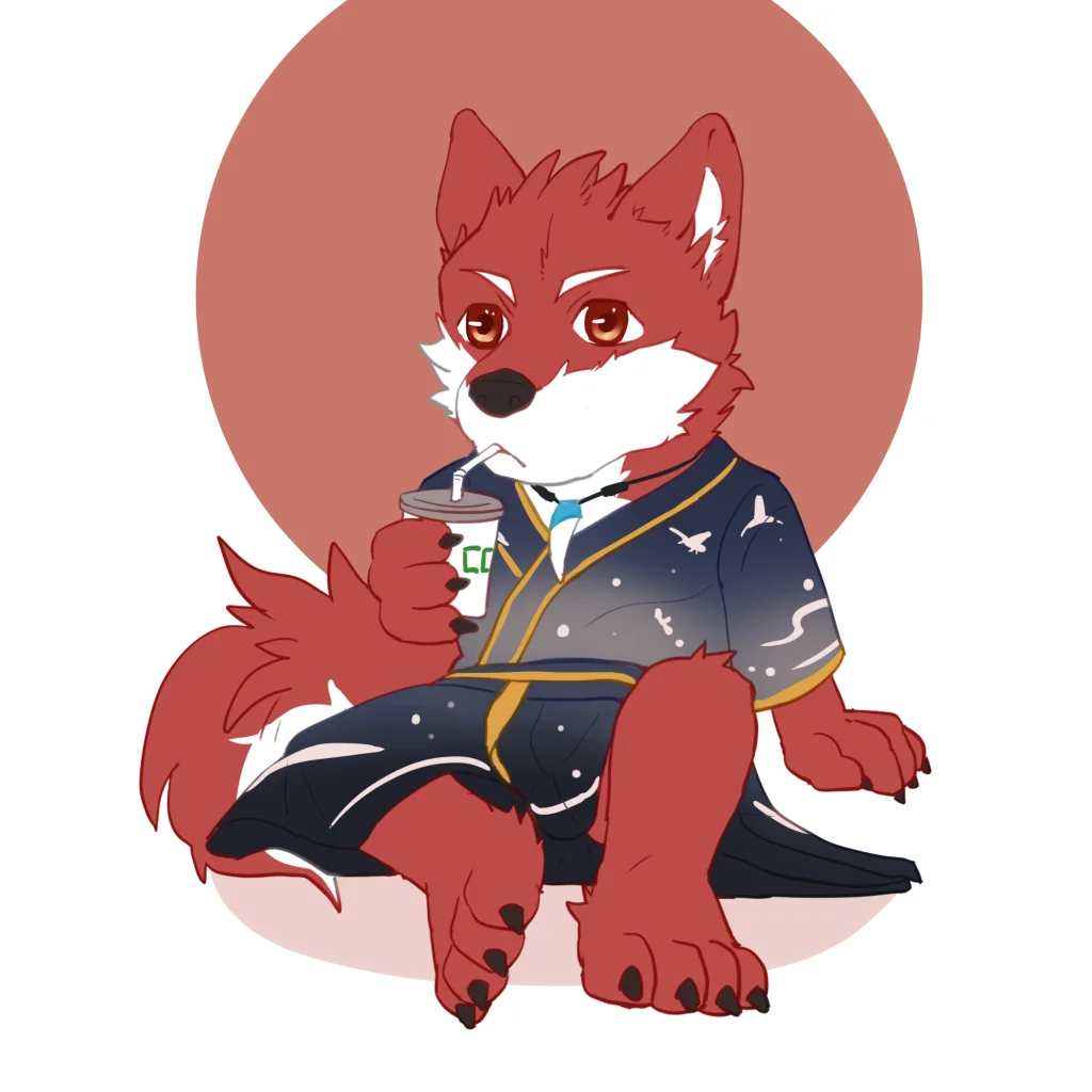 Q版练习 by 刊刊, furry, 全身, 狗, 单人, 兽人