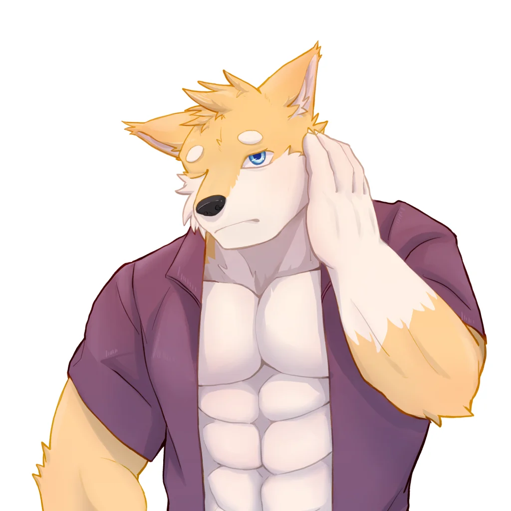 栞栞 by 刊刊, 全身, 狗, 兽人, 狼, furry, 帅, 单人