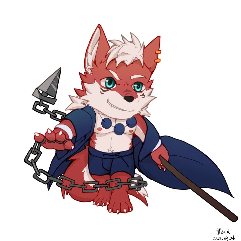 Q版委托 by 刊刊, 全身, 兽人, Q版, 狼, 帅, furry