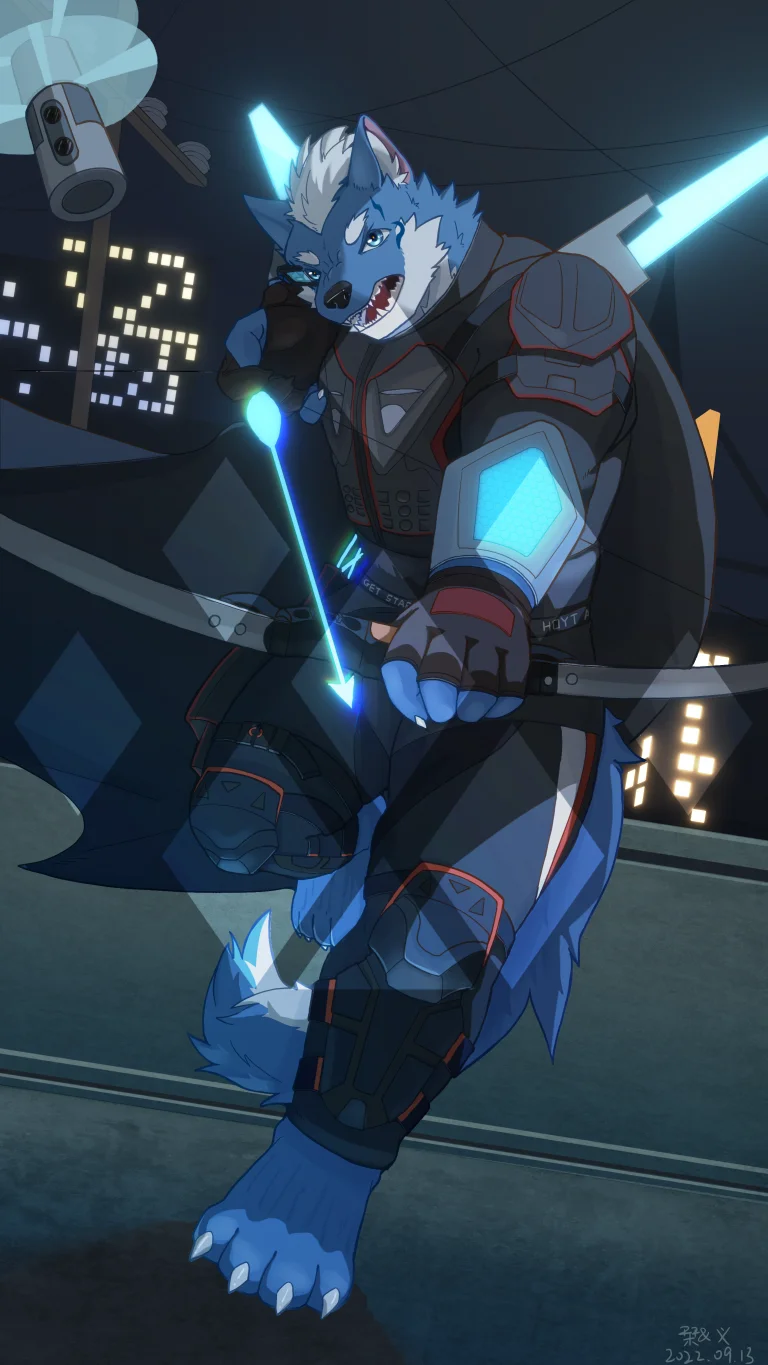 苍狼青的全身委托 by 刊刊, 全身, 兽人, 狼, furry, 帅