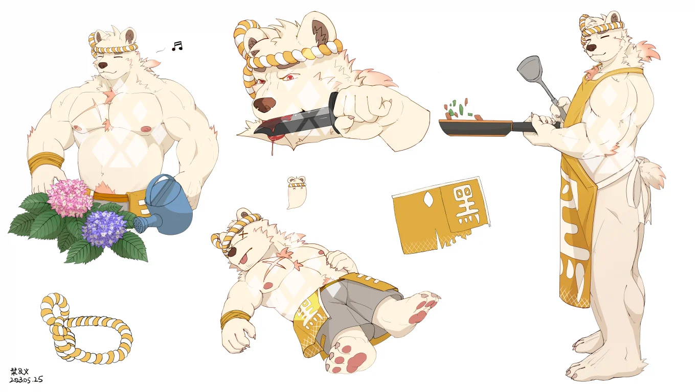 小黑的常稿委托 by 刊刊, 兽人, furry, 全身