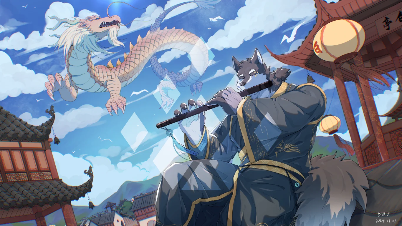 阿白的常稿委托-1 by 刊刊, furry, 全身, 兽人