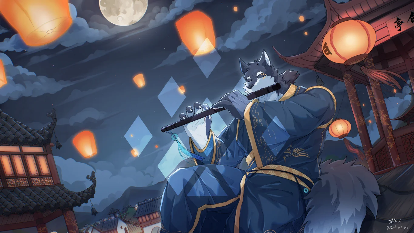阿白的常稿委托-2 by 刊刊, 兽人, furry, 全身