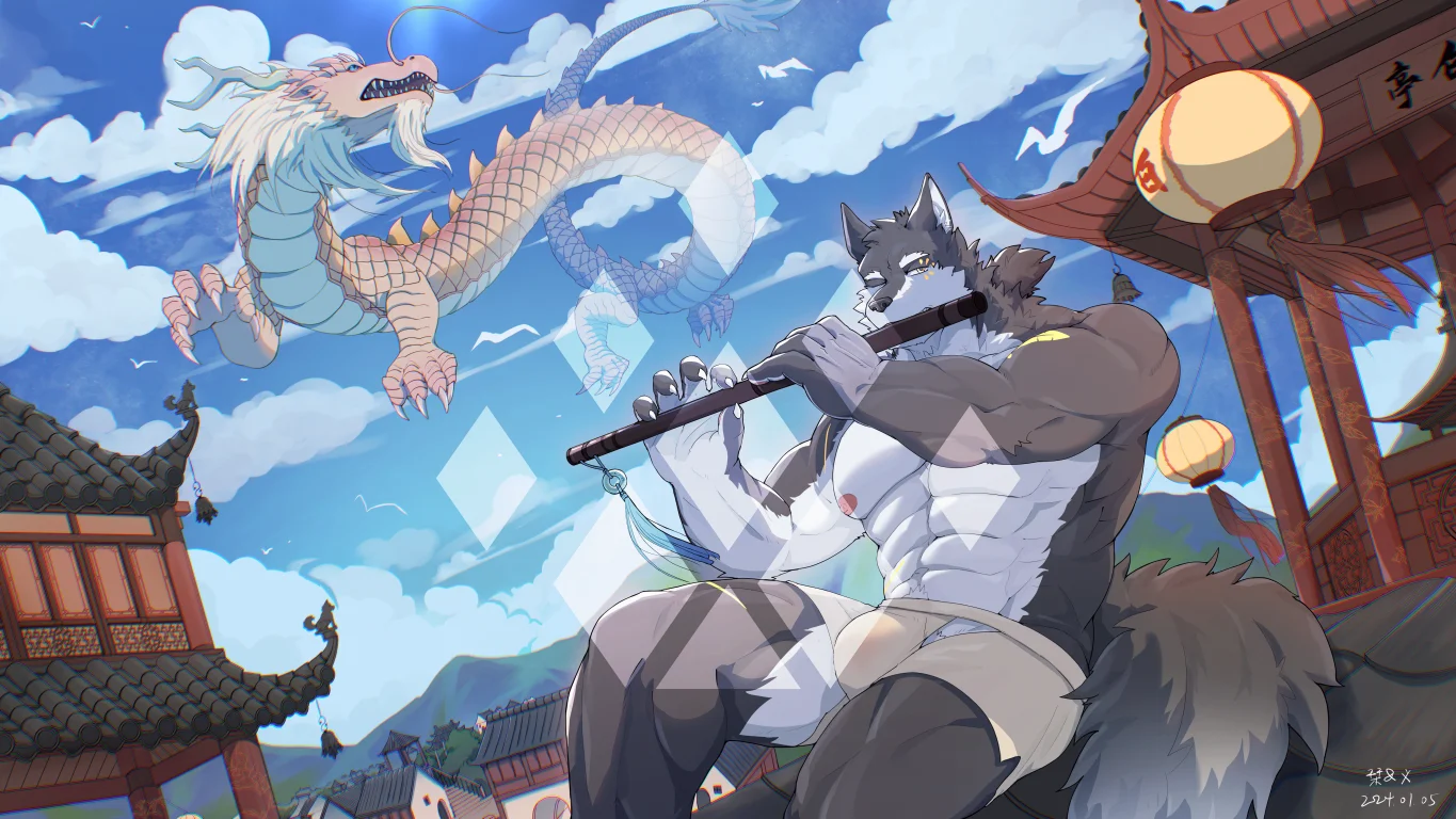阿白的常稿委托-3 by 刊刊, 兽人, furry, 全身