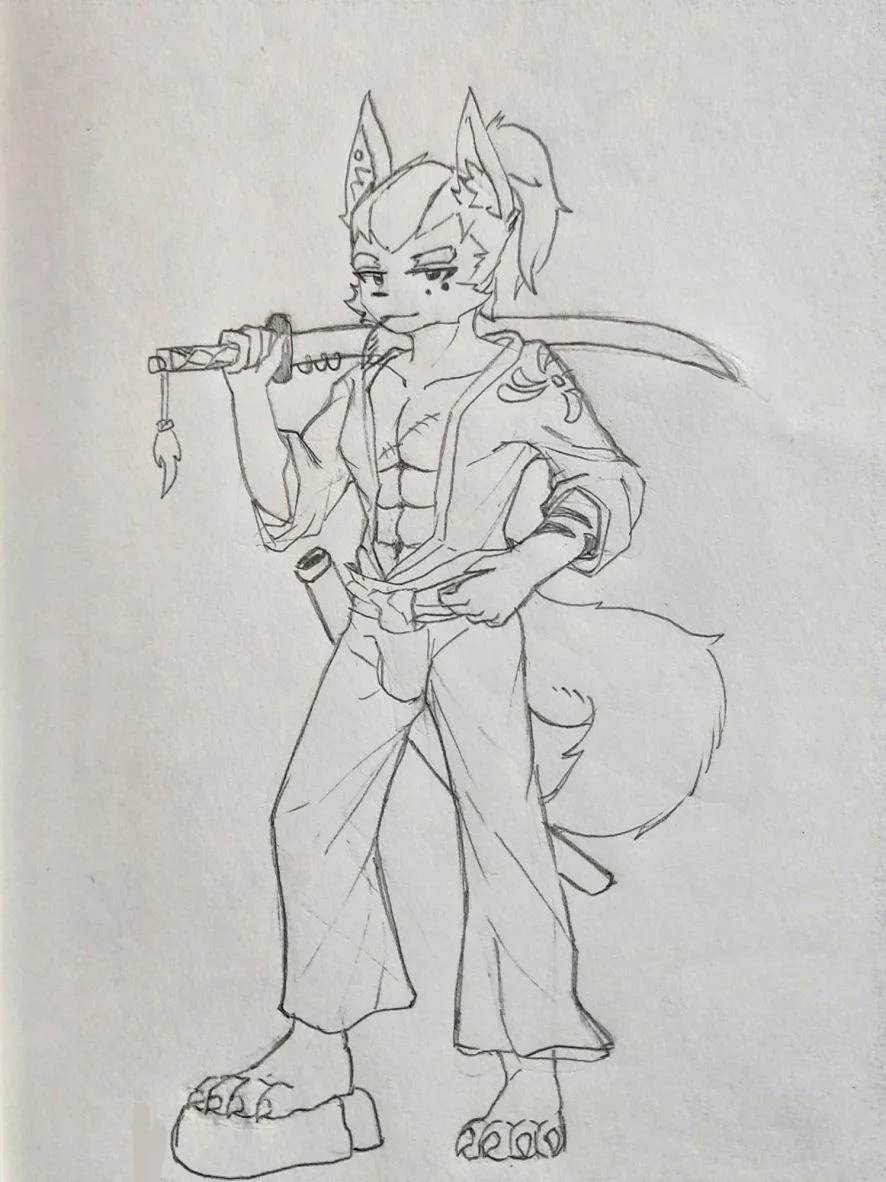 无题 by Helin（赫林）, 男性兽人, 狼人, 武器