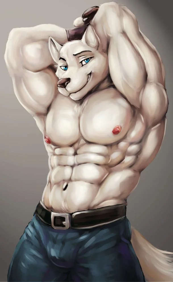 白狼人 by 时间猫, 狼人, 肌肉